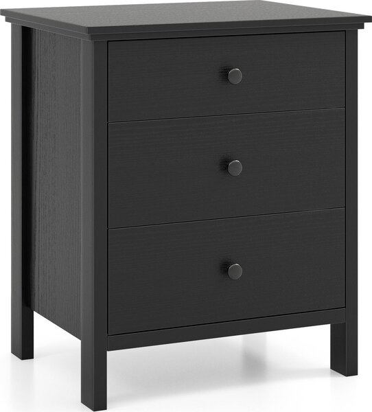 Komoda se 3 zásuvkami, noní stolek, prostorov úsporná, stabilní a elegantní konstrukce, komoda do lonice, kanceláe, obývacího pokoje, 3 barvy, erná