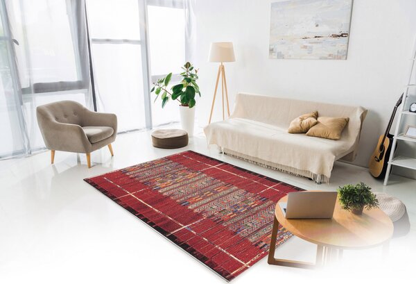 Oriental Weavers, Kusový koberec Zoya 821 R – na ven i na doma, 120x180, červená, chodba / předsíň