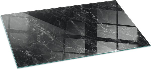 Sklenný podlahový panel 100x50 cm - Krbový panel ze skla - Krbový panel ze skla - Ochranné sklo - Ochranný panel proti jiskrám - Sklenný podlahový panel proti ohni - Tepelná ochrana - Ochrana podlahy ze skla - Elegantní mramorový vzor