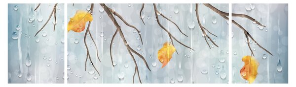 Obraz - Deštivý podzim (170x50 cm)