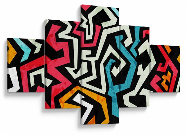 Obraz grafické abstrakce (125x70 cm)