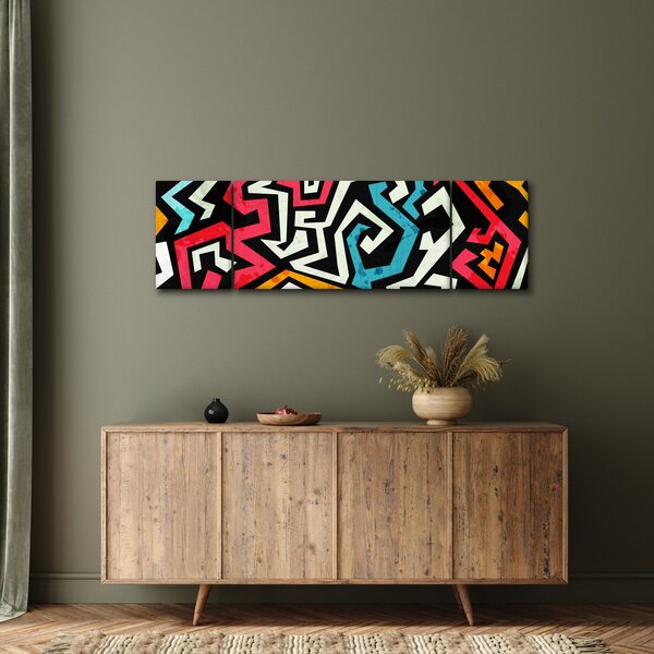 Obraz grafické abstrakce (170x50 cm)
