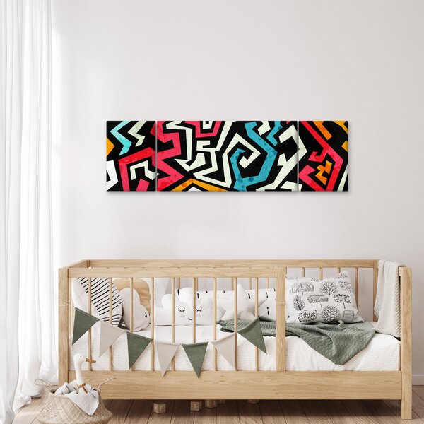 Obraz grafické abstrakce (170x50 cm)