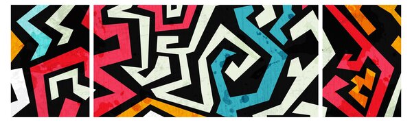 Obraz grafické abstrakce (170x50 cm)