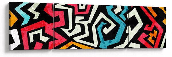 Obraz grafické abstrakce (170x50 cm)