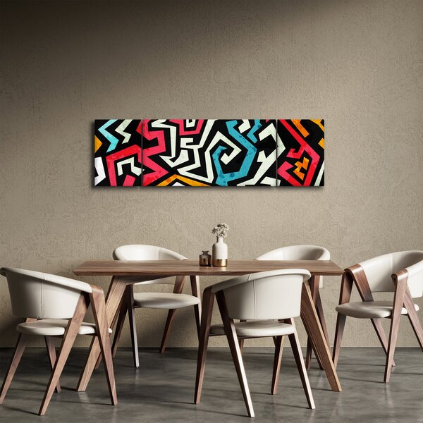 Obraz grafické abstrakce (170x50 cm)