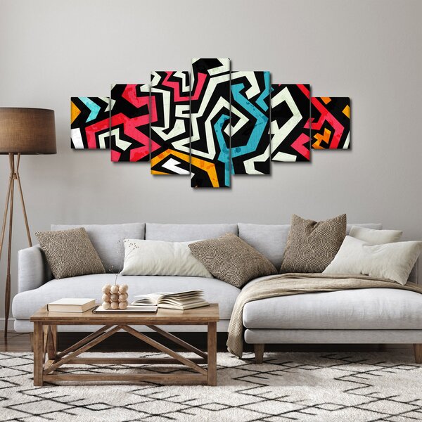 Obraz grafické abstrakce (210x100 cm)