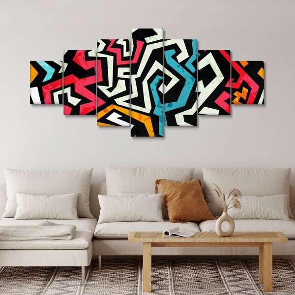 Obraz grafické abstrakce (210x100 cm)