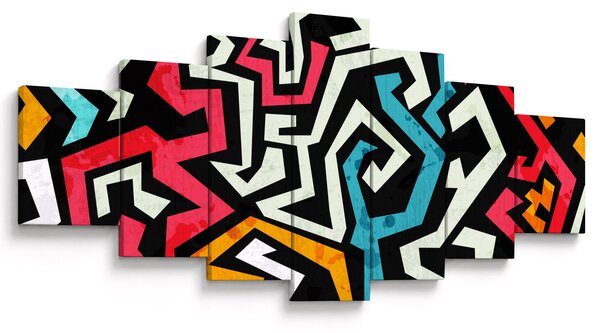 Obraz grafické abstrakce (210x100 cm)