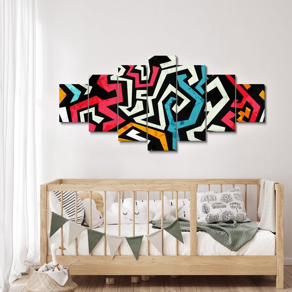 Obraz grafické abstrakce (210x100 cm)