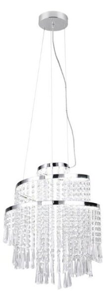 TRIO Reality R37341106 POMP závěsné svítidlo SMD LED D380mm 30W/4300lm 2700-6500K chromová, průhledná, stmívatelné, dálkový ovladač
