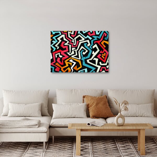 Obraz grafické abstrakce (70x50 cm)