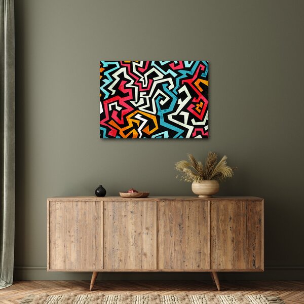 Obraz grafické abstrakce (70x50 cm)