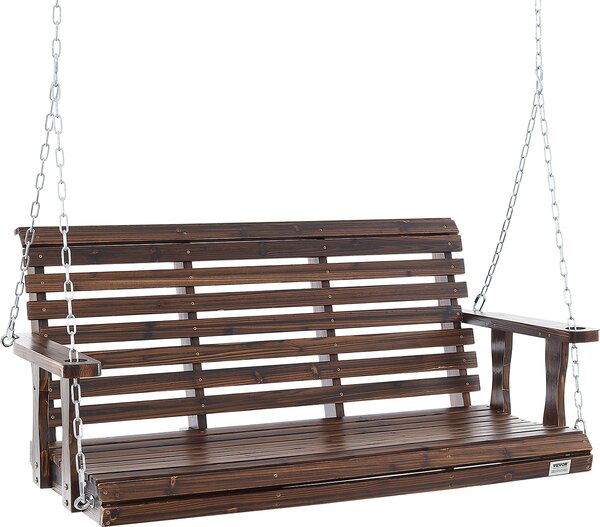 VEVOR Hollywoodská houpaka z cedrového deva, 1370x710x600mm, houpaka na terasu a zahradu, zvýená nosnost cca 400 kg, robustní houpací lavice se závsnými etzy pro venkovní pouití, hndá barva