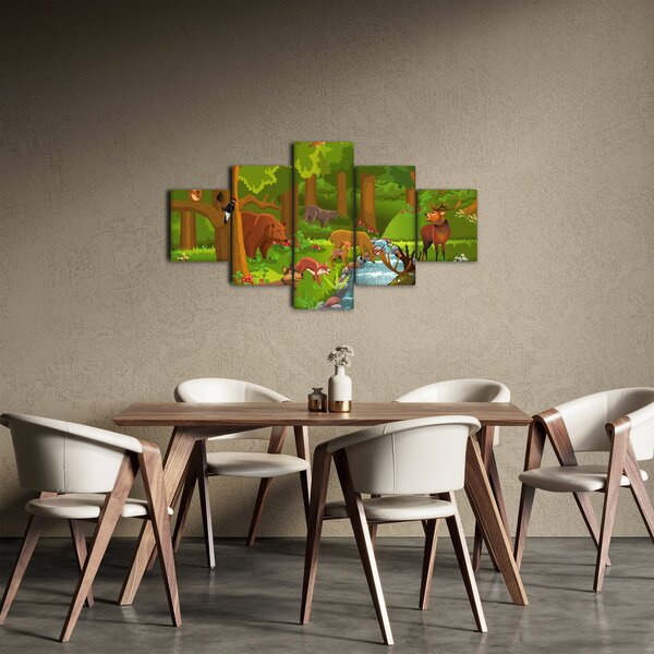Dětský obraz se zvířátky (125x70 cm)