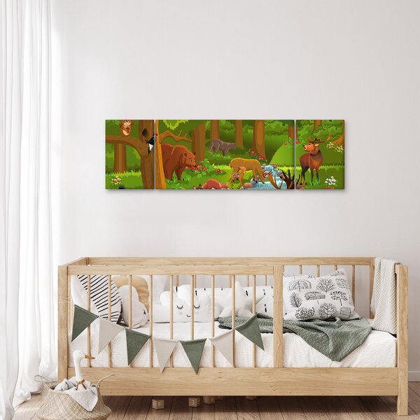 Dětský obraz se zvířátky (170x50 cm)