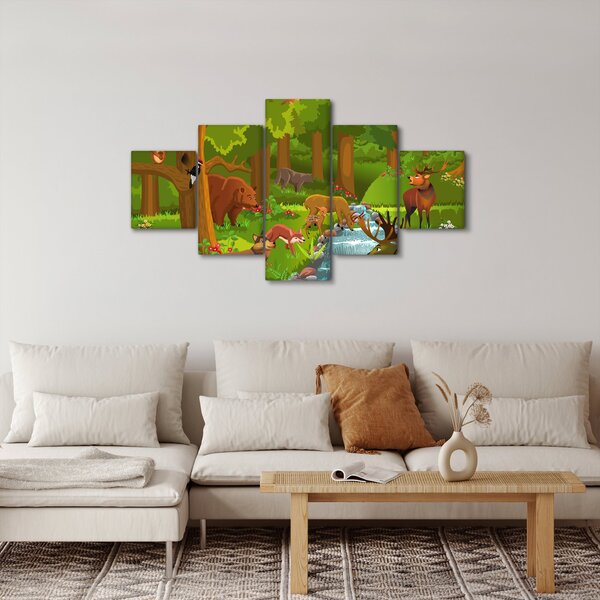 Dětský obraz se zvířátky (125x70 cm)