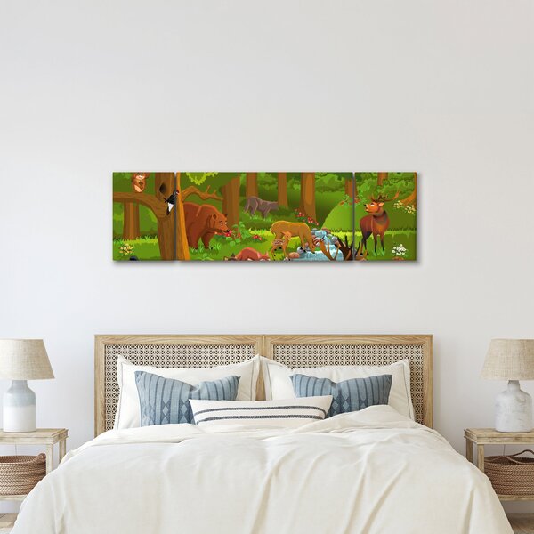 Dětský obraz se zvířátky (170x50 cm)