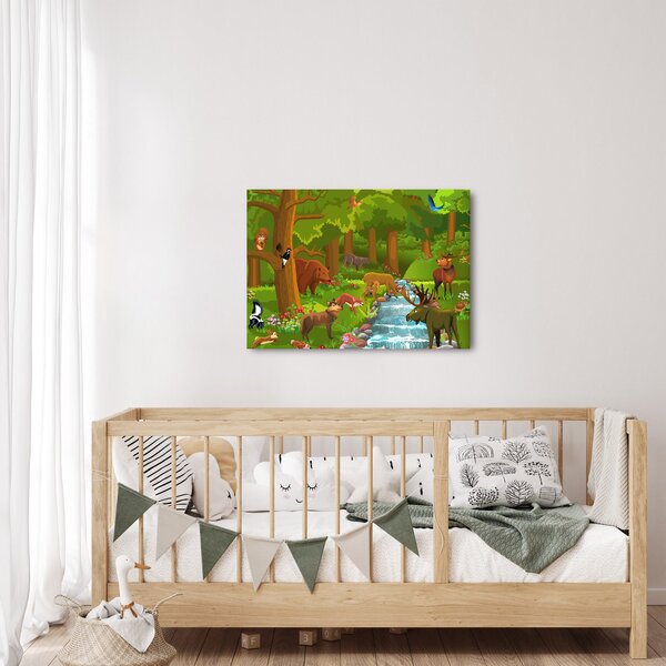 Dětský obraz se zvířátky (70x50 cm)