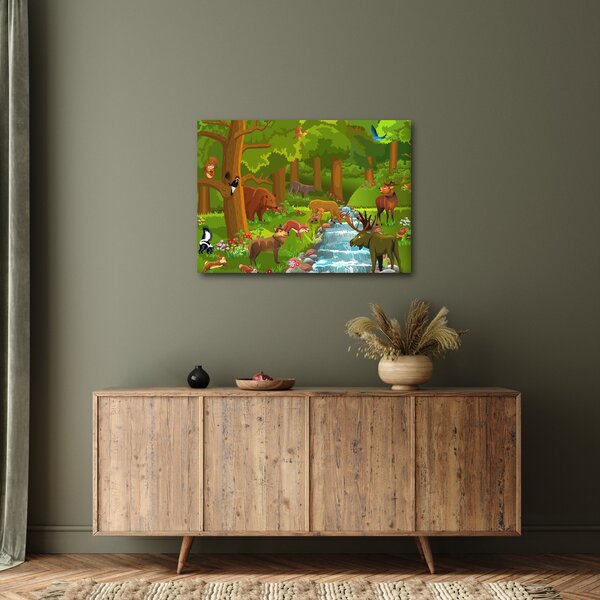 Dětský obraz se zvířátky (70x50 cm)