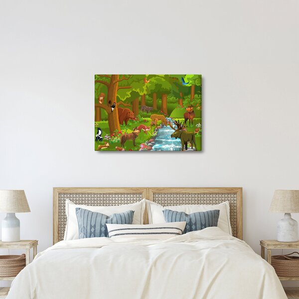 Dětský obraz se zvířátky (70x50 cm)