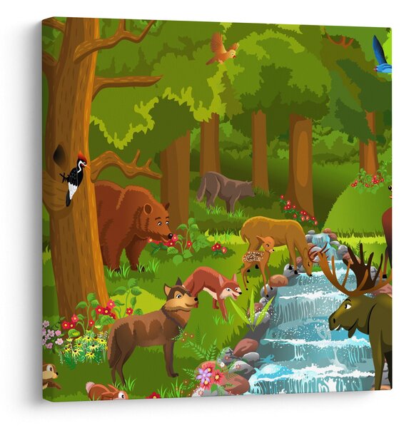 Dětský obraz se zvířátky (30x30 cm)
