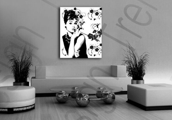 Ručně malovaný POP Art obraz Audrey Hepburn ah4