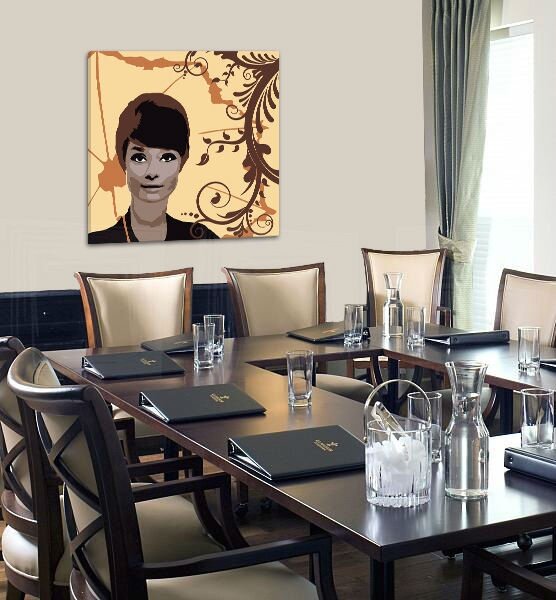 Ručně malovaný POP Art obraz Audrey Hepburn ah7