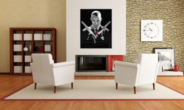 Ručně malovaný POP Art obraz HITMAN hit