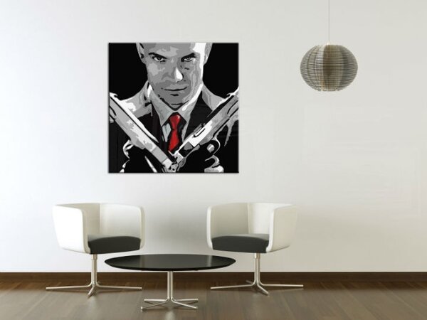 Ručně malovaný POP Art obraz HITMAN hit2