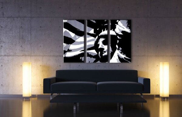 Ručně malovaný POP Art SOCHA SLOBODY 3 dílný fs2