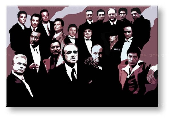 Ručně malovaný POP Art obraz The MAFIA Family 2 dílný family