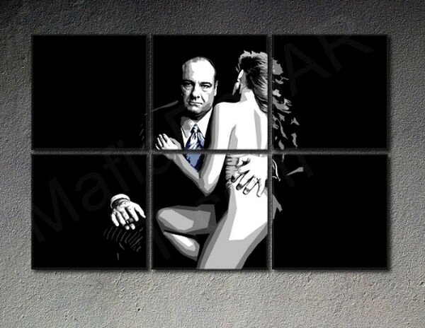 Ručně malovaný POP Art obraz SOPRANOS 6 dílný sop2