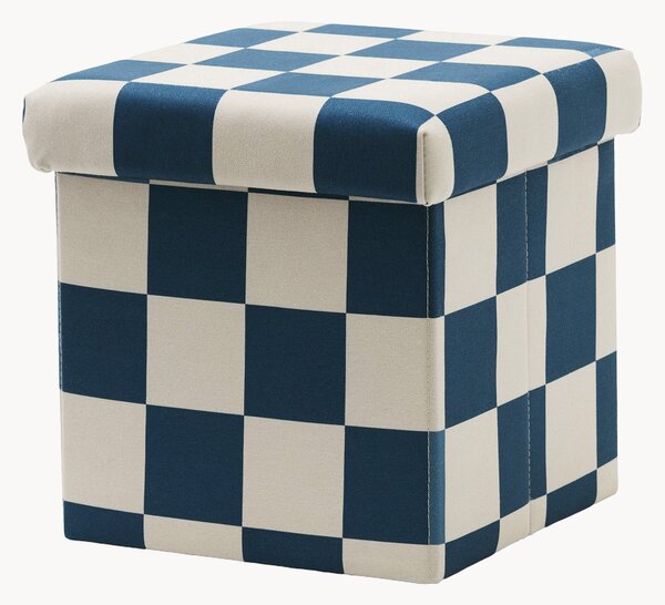 Dětský úložný puf Check Teal
