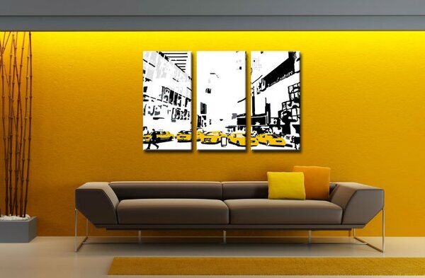 Ručně malovaný POP Art obraz NEW YORK 3 dílný 0107 nyc