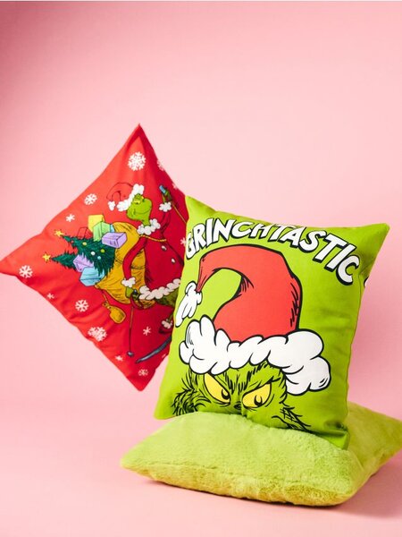 Sinsay - Bavlněné povlaky na polštář s vánočním motivem 2 kusyk Grinch - vícebarevná
