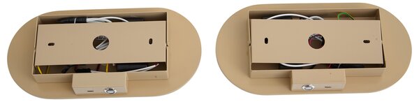 Sada 2 retro nástěnných svítidel taupe vč. LED 3-stupňově stmívatelné a USB-C - Lila