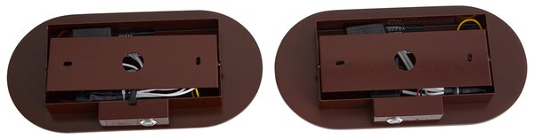 Sada 2 retro nástěnných svítidel hnědých vč. 3-stupňové stmívatelné LED a USB-C - Lila