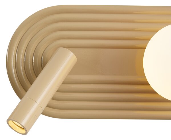 Sada 2 retro nástěnných svítidel taupe vč. LED 3-stupňově stmívatelné a USB-C - Lila
