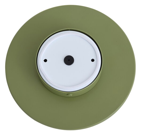 Retro nástěnná lampa zelená s kulatým opálovým sklem 20cm IP44 - Lila