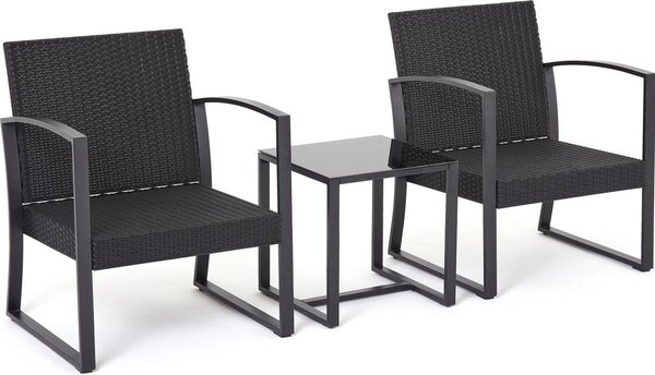 Happyment zahradní set pro 2 osoby - Vododolné poltáe - Stl se 2 idlemi - Zahradní nábytek pro odpoinek - Balkon-moe