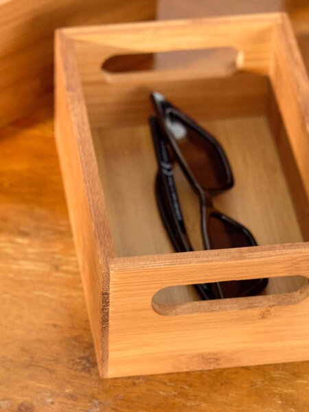 Sinsay - Bambusový úložný box s úchyty - béžová