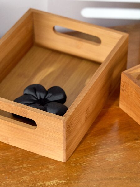 Sinsay - Bambusový úložný box s úchyty - béžová