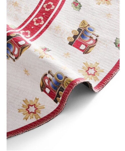 Červený kulatý koberec s vánočním motivem ø 160 cm Toy's Delight Train – Villeroy&Boch