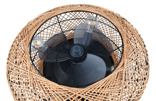 TRIO Reality R67302126 LILLESAND stropní svítidlo s ventilátorem 4xE27 D500mm černá, béžové