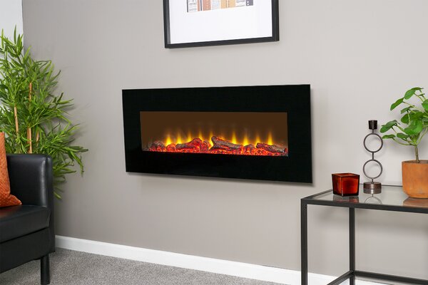 Sureflame WM-9331 Elektrický nástnný krb s dálkovým ovládáním v erné barv, 42 palc