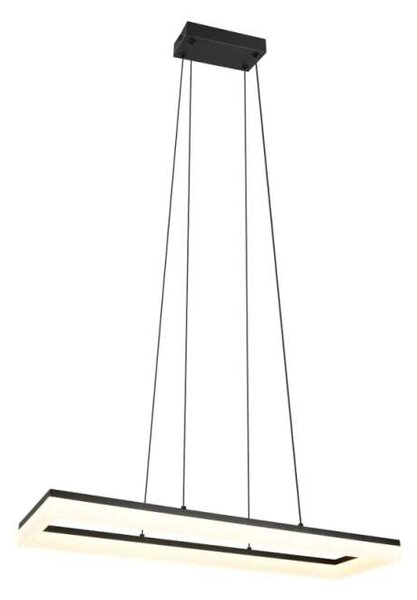 Trio Leuchten R35771132 CAMINO - Závěsné LED černé svítidlo 70 x 20cm, 27W, 3400lm, 3000K (Závěsný odbelníkový lustr v černé barvě, nad stůl nebo sedačku)