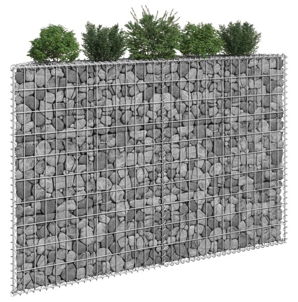 Gabionový vyvýšený záhon trapéz pozinkovaná ocel 150x20x100 cm