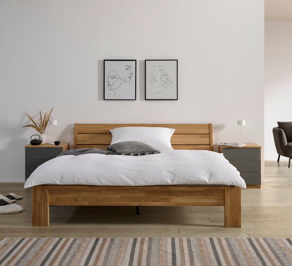 POSTEL, 180/200 cm, divoký dub MID.YOU - Manželské postele, Online Only