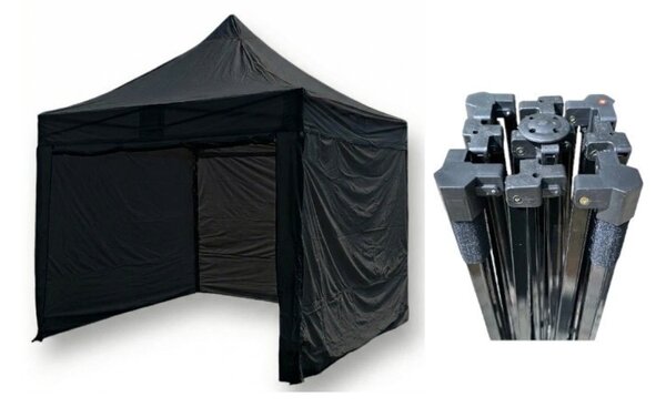 TENTino Nůžkový párty stan 3x3 m STEEL HEXAGON Barva opláštění (Zvolte variantu): 11A - ČERNÁ